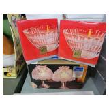 2 Mikasa votive holders, Manhattan pink candle