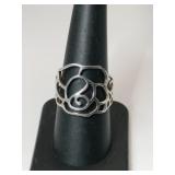 Silver art deco ring marked 925 size 8    .110oz