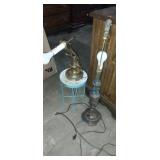 Small stool style plant stand and lamps