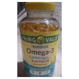 180ct bottle of omega-3 softgels supplement