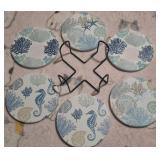 New set of 6 ceramic under the sea drink coasters