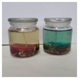 2 scented gel candles with shotgun shells and