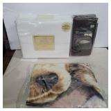 Queen sheet set, bedskirt and dog blanket