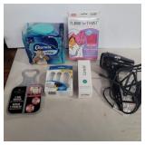 Charmin wipes, microfiber towel, pedi egg,
