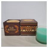 Sun valley Cafe Carmel and blue scent candle