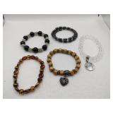 5 beaded stretch bracelet