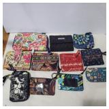 11 Vera Bradley wallets, coin purse and eyeglass