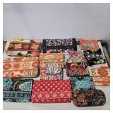 14 Vera Bradley wallets, eyeglass case, and coin