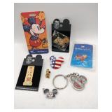 Mickey mouse Disney memorabilia pins keychains