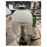 14' Victorian-style boudoir lamp w/frosted glass