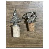 Decorative metal top cork bottle stoppers