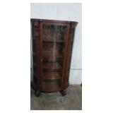 4 shelf curio display cabinet woth wooden shelves