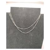 Silver beaded necklace marked 925    .200 oz