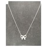 Silver chain w/ribbon pendant marked 925