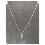 Silver Chain w/fish cross marked 925    .095oz