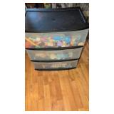 3 drawer plastic storage container of mostly