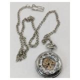 Half hunter  patterned mechanical pocket watch