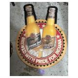 Metal embossed Miller Genuine Draft Indiana metal