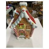 Sleigh bell bistro ceramic gingerbread house