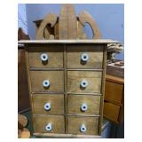 Eight drawer wooden spice cabinet 9in x 18in