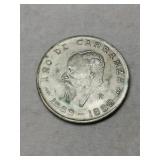 1959 Mexico Revolutionary War Hero Carranza coin