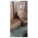 Wicker chair and chest