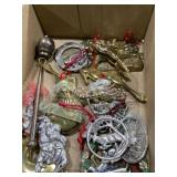 Various metal ornaments and candle snuffer