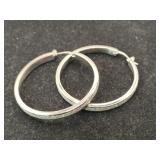 Stainless steel clear Stone hoop earrings