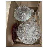 Vintage cut crystal and glass dishes