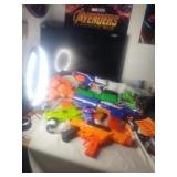 7 Nerf Guns Some are Electric Plus Bag