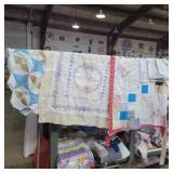 Partial quilt top, embroidery tops and pieces all