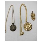 Celtic Triskelion and Horse medallion necklaces