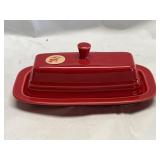 Fiesta Scarlet Extra Large Covered Butter Dish
