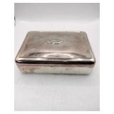 Silver plated trinket box with contents