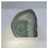 Beautiful Blue Brazilian Agate Cut Base Geode