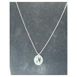 Silver box chain bird pendant marked 925    .150