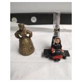 Group of brass Elizabethan Lady Bell & vintage