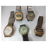 5 vintage men's watches Timex