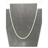 Silver gold tone rope chain  marked 925    .315