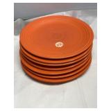 Fiesta red orange plates, some small chips