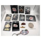 Daytona 500 mobilia pins keychains medallion