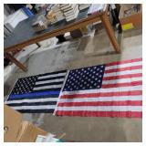 American flag and support police flag
