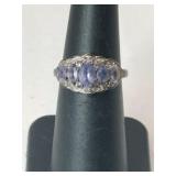 Silver purple stone 50th anniversary edition ring