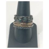 Silver decorative band ring marked 925.     .360oz