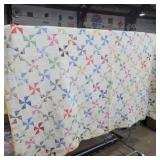 Old handmade pinwheel quilt aprox 90inx76in