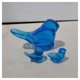 Blue glass bird paperwieghts
