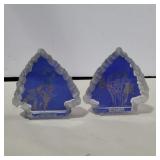 2 Hamilton collection crystal wolf arrowhead