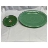 Fiesta original green serving platter and saucer