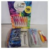 Bic soleil, Gillette razors and thermometer,