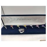 Vintage Danbury Mint set of 7 gemstone cocktail